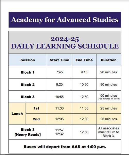 AAS Class Schedule